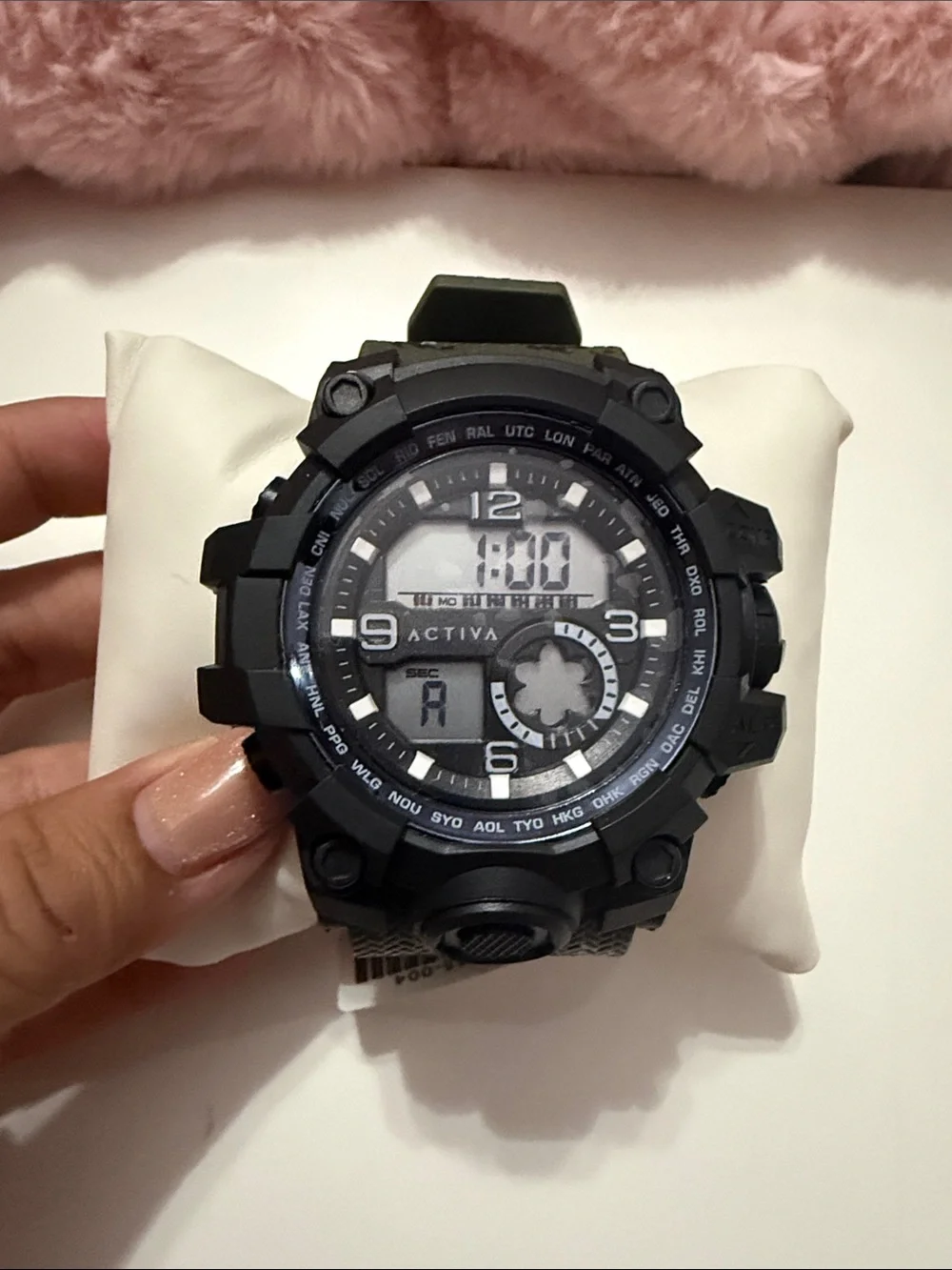 Activa by Invicta Men’s Digital Analog Tactical Watch Black Olive Camo